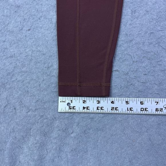 Lululemon Principal Dancer Tight Size 6 Maroon Golden Lining Seamed Pant‎ W5BIDS - Picture 9 of 14